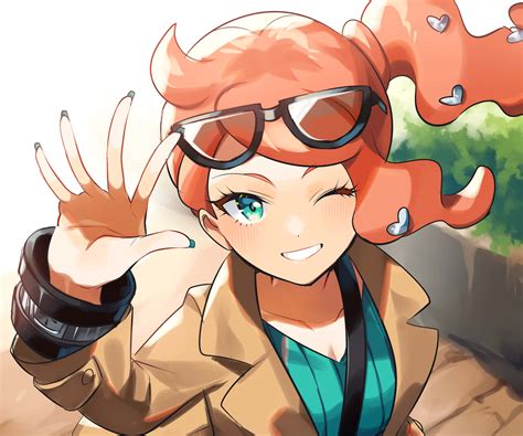 marian pokemon|orange hair pokemon girl.